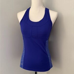 Athleta Tank Top Blue Space Dye Athletic Racerback Womens Size S workout top